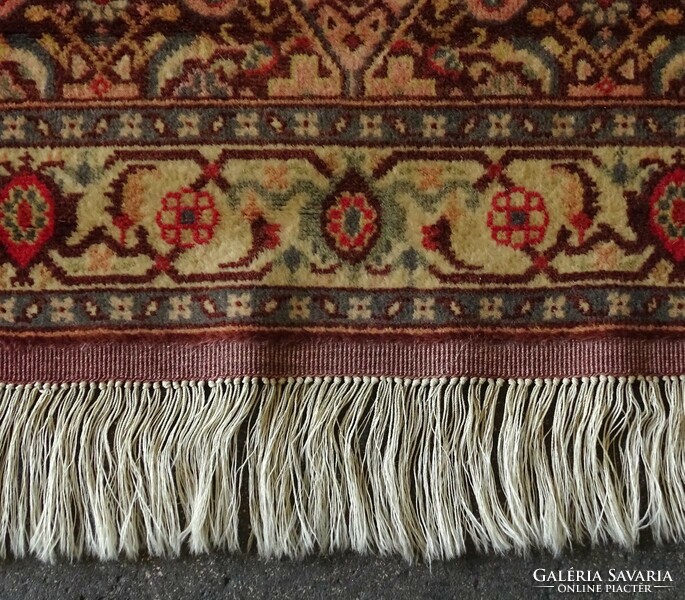 1K990 Antik keleti perzsaszőnyeg hatalmas rojtokkal 100 x 232 cm