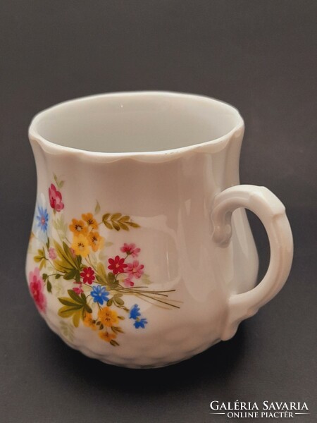 Zsolnay flower pattern belly mug