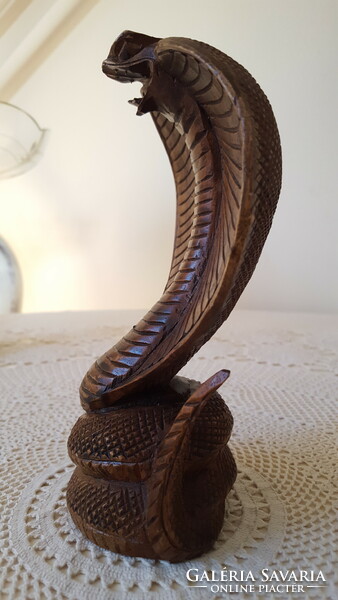Cobra snake, exotic wooden statue