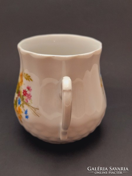 Zsolnay flower pattern belly mug