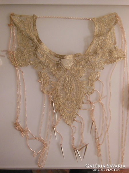 Necklace - new - metal - lace - length - 54 cm - 30 cm - special. Beautiful - flawless