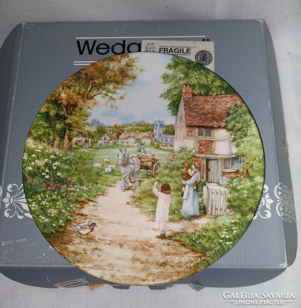 Wedgwood  Angol porcelán dísztányér (vidéki jelenetes tányér)