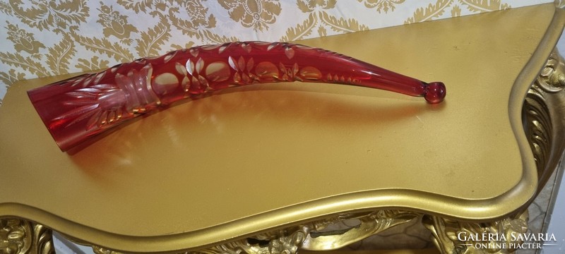 43 Cm rare !! Crimson red glass curled