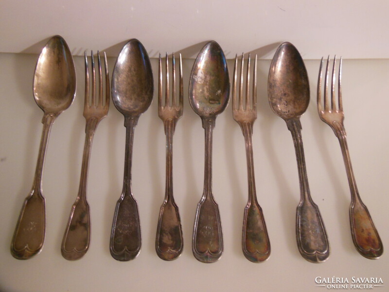 Cutlery - 8 pieces !!! - Year 1920 - christofle - French - marked - silver plated - monogrammed