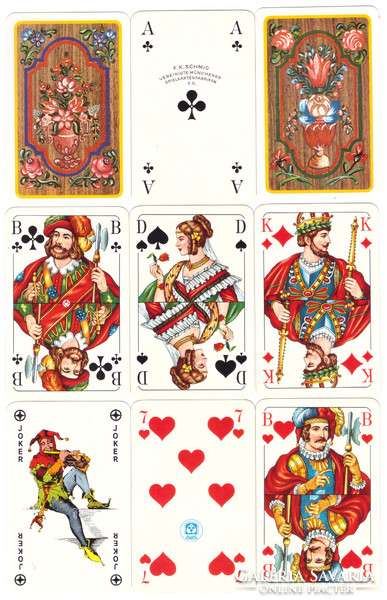 18. French card double deck 104 + 6 jokers Berlin card image f.X.Schmid around 1975 hardly used