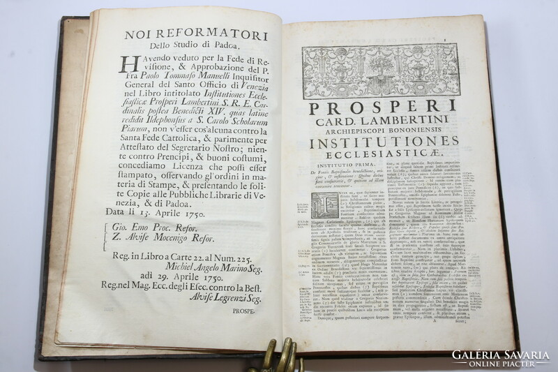 1750 - hatalmas méretű antik könyv bőrkötésben - 24x38 cm !!!