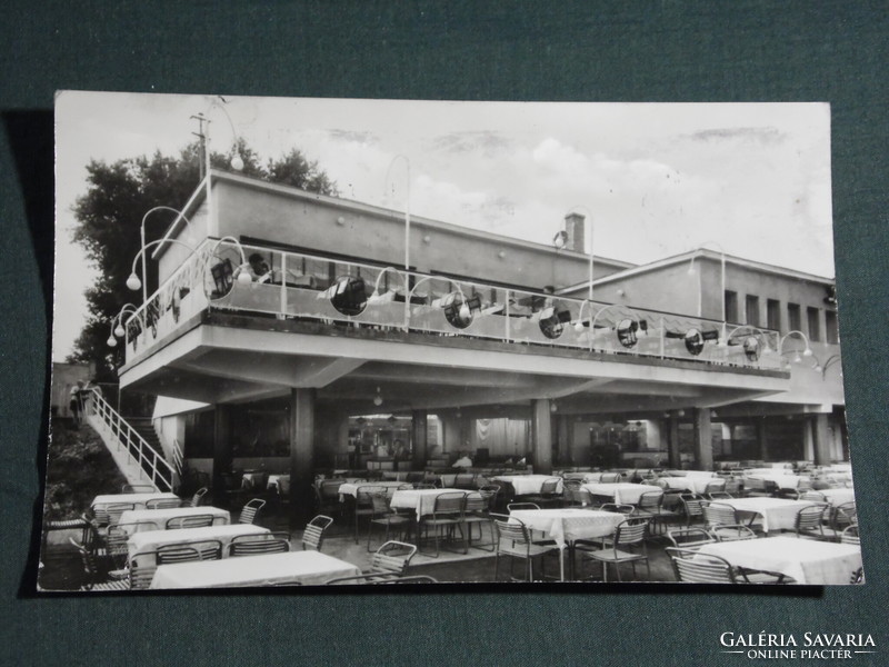 Postcard, cszillaghegy danube kiosk restaurant restaurant terrace detail, view