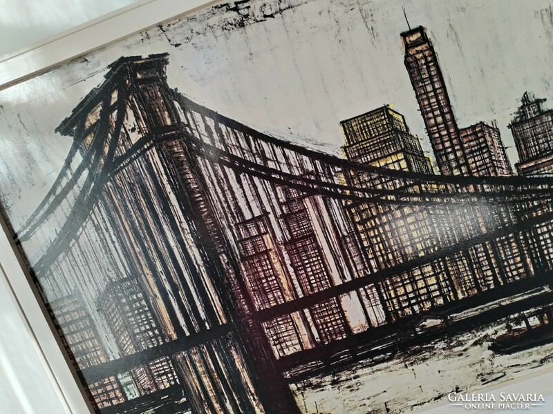 Bernard buffet - brooklyn bridge/ lithographic print