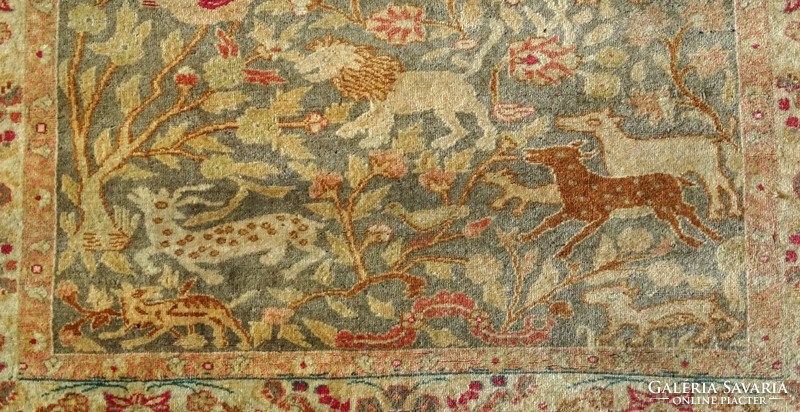 1K993 antique medium-sized rug with Indian pattern 120 x 217 cm