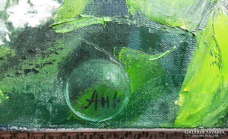 Antiyipina galina: hydrangea, oil painting, canvas, 40x50cm