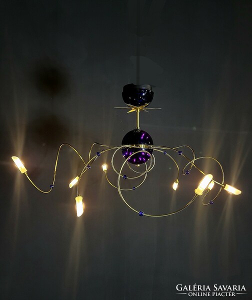 Muránói posztmodern csillár, függesztett lámpa