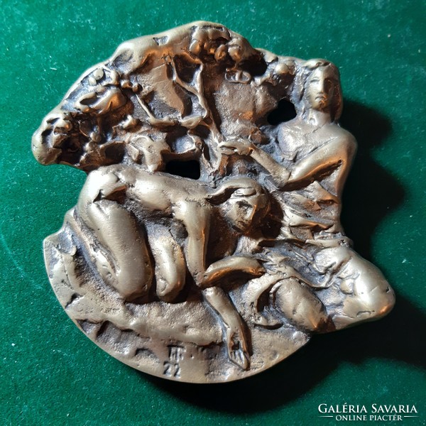 Farkas Ferenc: nymphs, 2022. Annual wedge membership fee medal, small sculpture