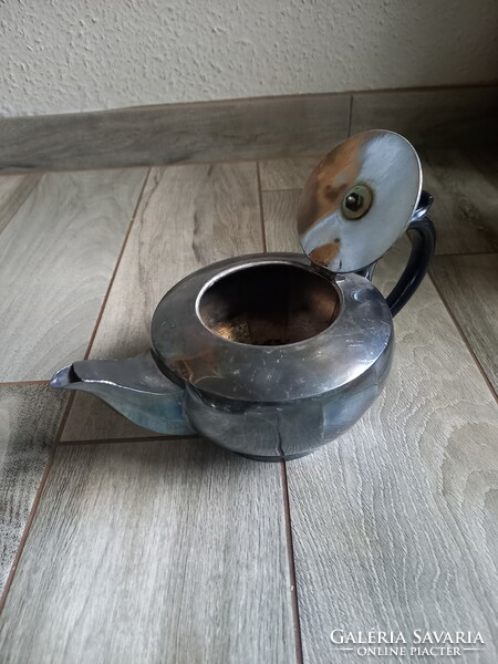 Igéző antik ezüstözött teás kanna (26,5x15x13 cm)