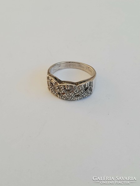 Meseszép ezüst 925-ös markazit köves gyűrű