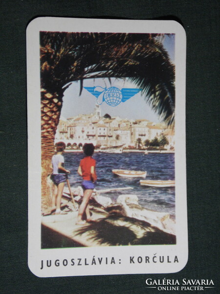 Card calendar, 70 years old Ibus travel agency, Budapest, Yugoslavia, Korcula detail, 1972, (5)