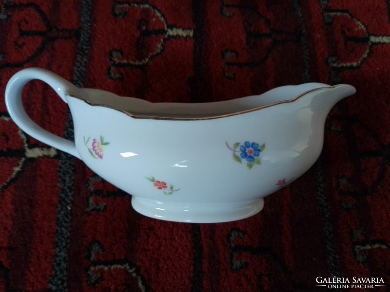 Antique old Czech porcelain serving set square side dish oval fried salt holder with sauce