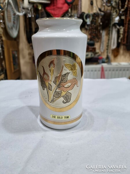 Japán aranyozott porcelán váza