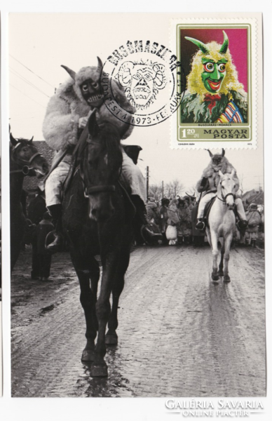 Mohács Busójárás - CM képeslap 1973-ból