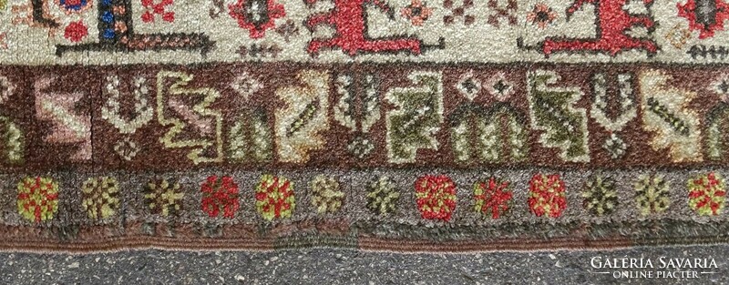 1K989 old small Caucasian animal pattern prayer rug 80 x 154 cm