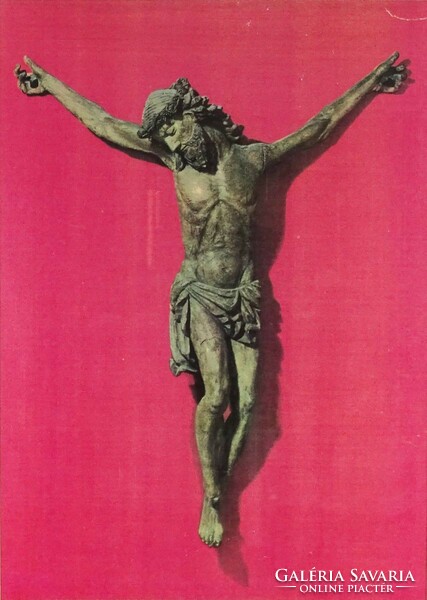 1Q129 Jesus on the cross framed print religious object 39 x 31 cm