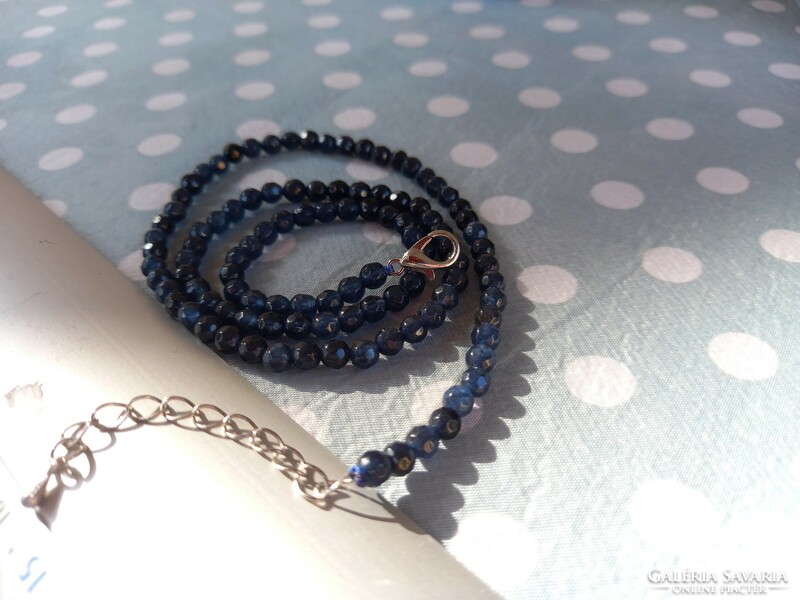 Cornflower blue sapphire string of beads (rondelle cut)