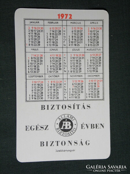 Card calendar, state insurance, casco, graphic, Lada, Žiguli car, 1972, (5)