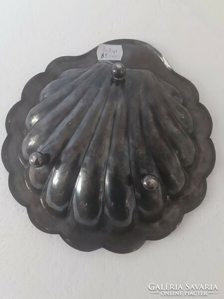 Art Deco magyar ezüst kagyló formajú kînáló golyó làbakon