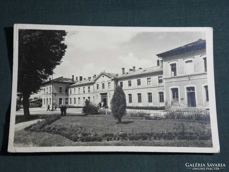 Postcard, Yugoslavia, Croatia, helmet, southern Siszek, railway station