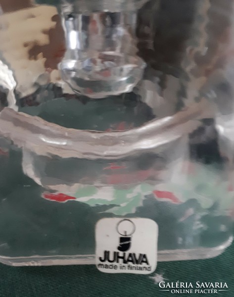 Finn design öntött üveg gyertyatartó / szalvéta tartó pár