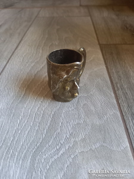 Old tinned toby jug cup (5.6x5.3x4 cm)