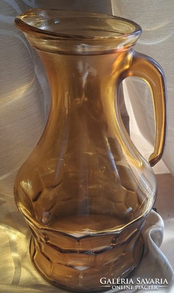 Amber glass jug, spout