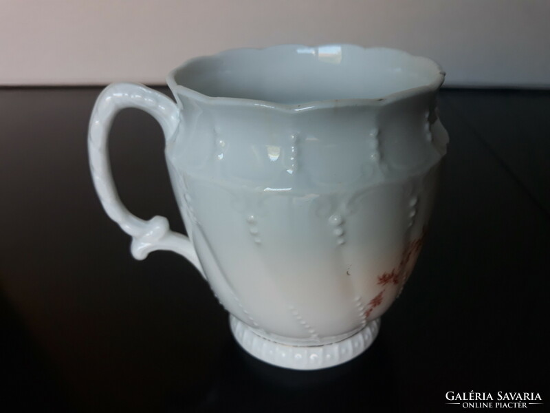 Antique hand-painted pearl porcelain mug