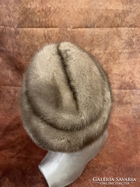 Bocskai fazonú nerc kalap, 58-60-as méret (igazi szőrme)
