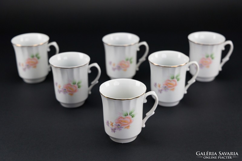 Apulum porcelain mugs, 6 pieces, marked.