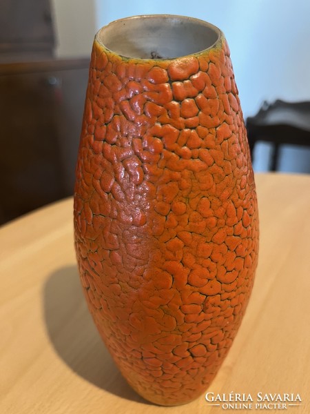 Retro orange ceramic vase
