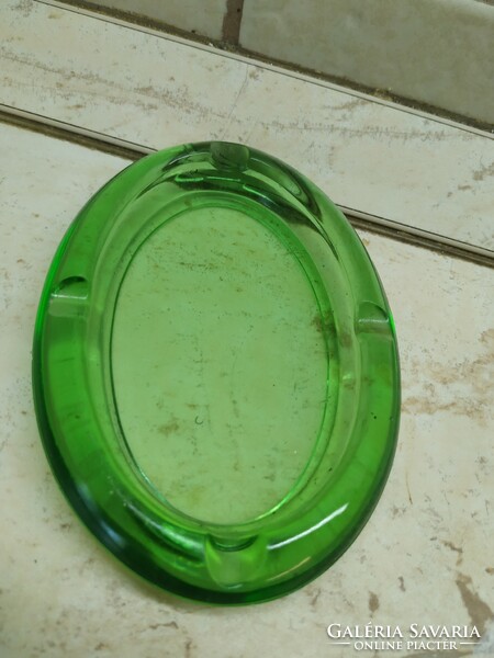 Green broken glass ashtray for sale!