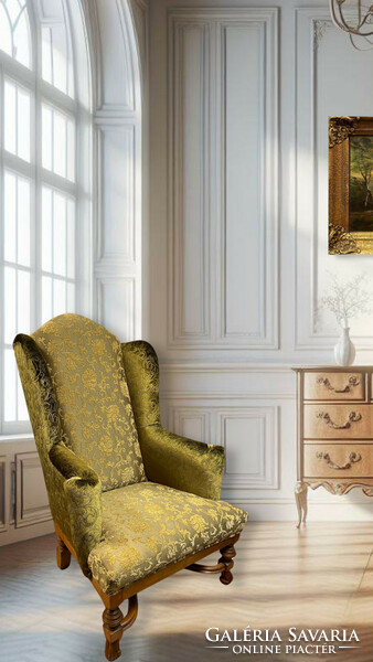 Unique classic style reading armchair - winged armchair