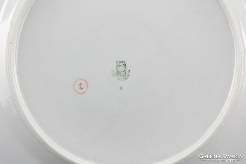 Zsolnay porcelán lapos tányér, 4 darab, jelzett, régi.