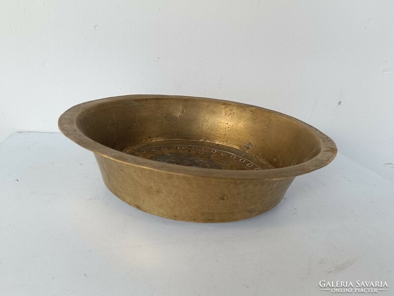 Antique kitchen tool brass copper wash basin vegetable washing dish 742 8387