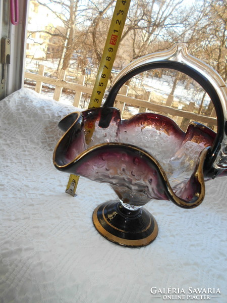 Glass basket offering Czech sweets - a beautiful piece of craftsmanship.