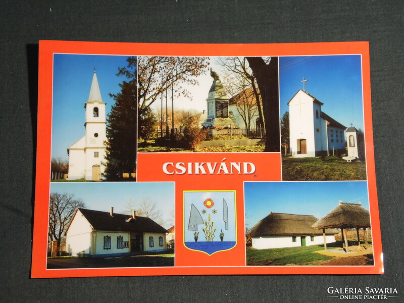 Postcard, tsikvand, mosaic details, church, council house, monument, country house
