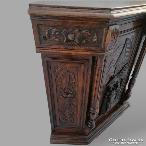 Antique Neo-Renaissance corner chest of drawers