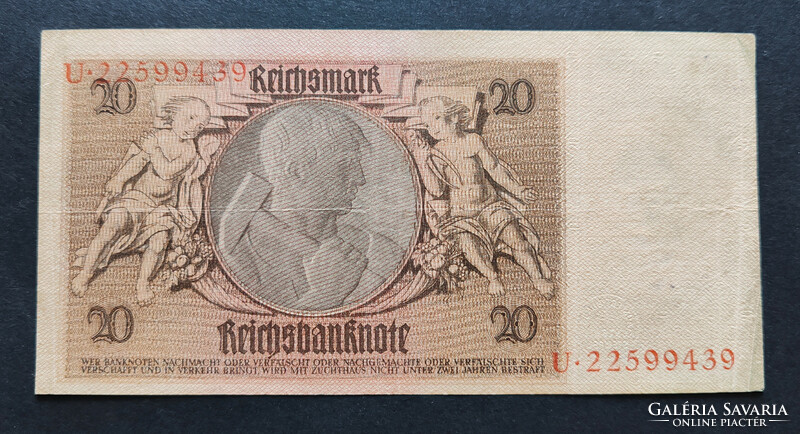 Németország 20 Márka 1929, F+