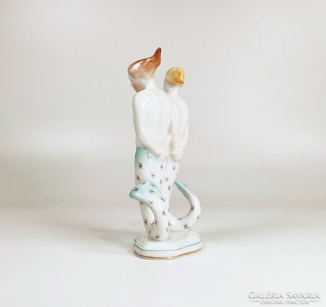 HERENDI, ZODIÁKUS CSILLAGJEGYEK SOROZAT, HALAK, PISCES, KÉZZEL FESTETT PORCELÁN FIGURA (BT006))