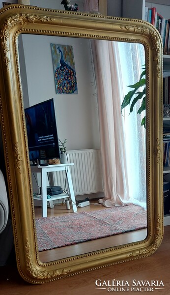 Antik biedermeier tükör aranyozott keretben 123x83 cm