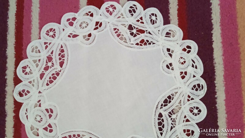 Beautiful ribbon lace edge small tablecloth