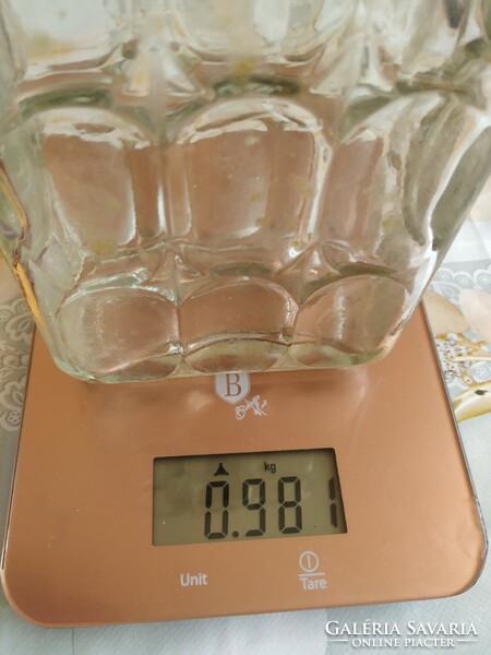 Old thick glass bottle for sale! Thick square decorative glass with printed pattern for sale!