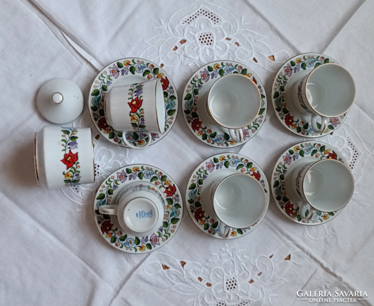 Kalocsai porcelán kávés készlet