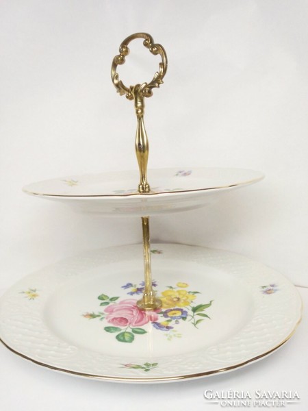 Bavaria tiered painted porcelain cake tray from Germany