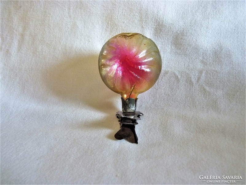 Old glass Christmas tree decoration - colorful flower! (Pinch)